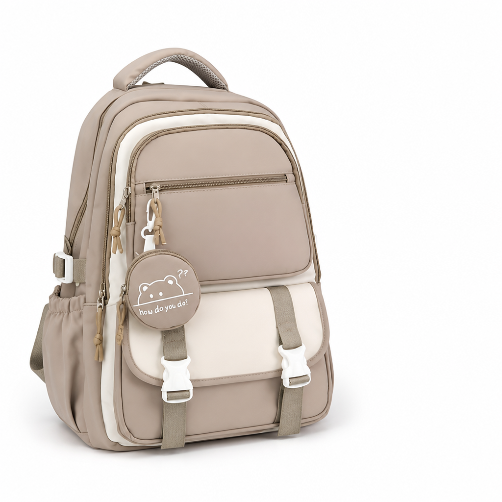 Lightweight & Spacious Nylon Backpack (Includes Coin Purse)
