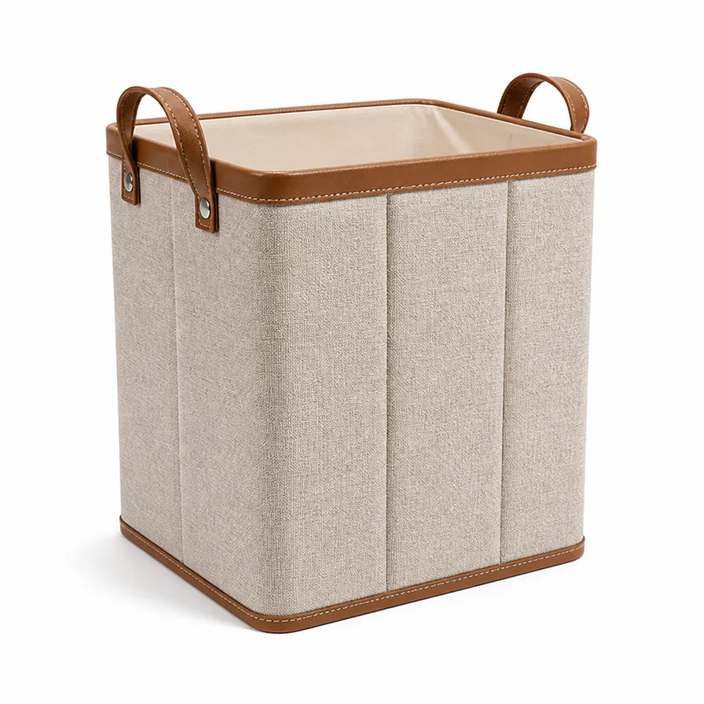 Fabric Storage Basket With Reinforced Handles