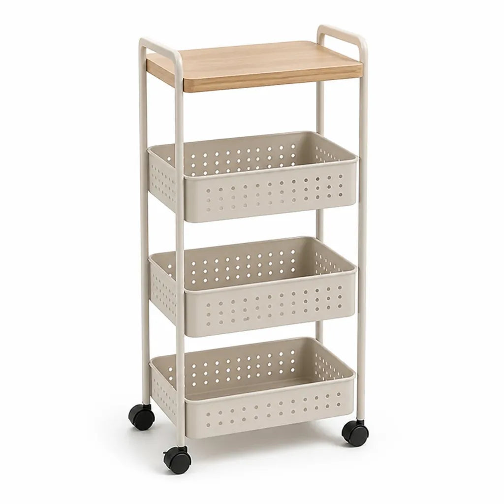 Slim Space-Saving Multi-Tier Rolling Organizer Cart