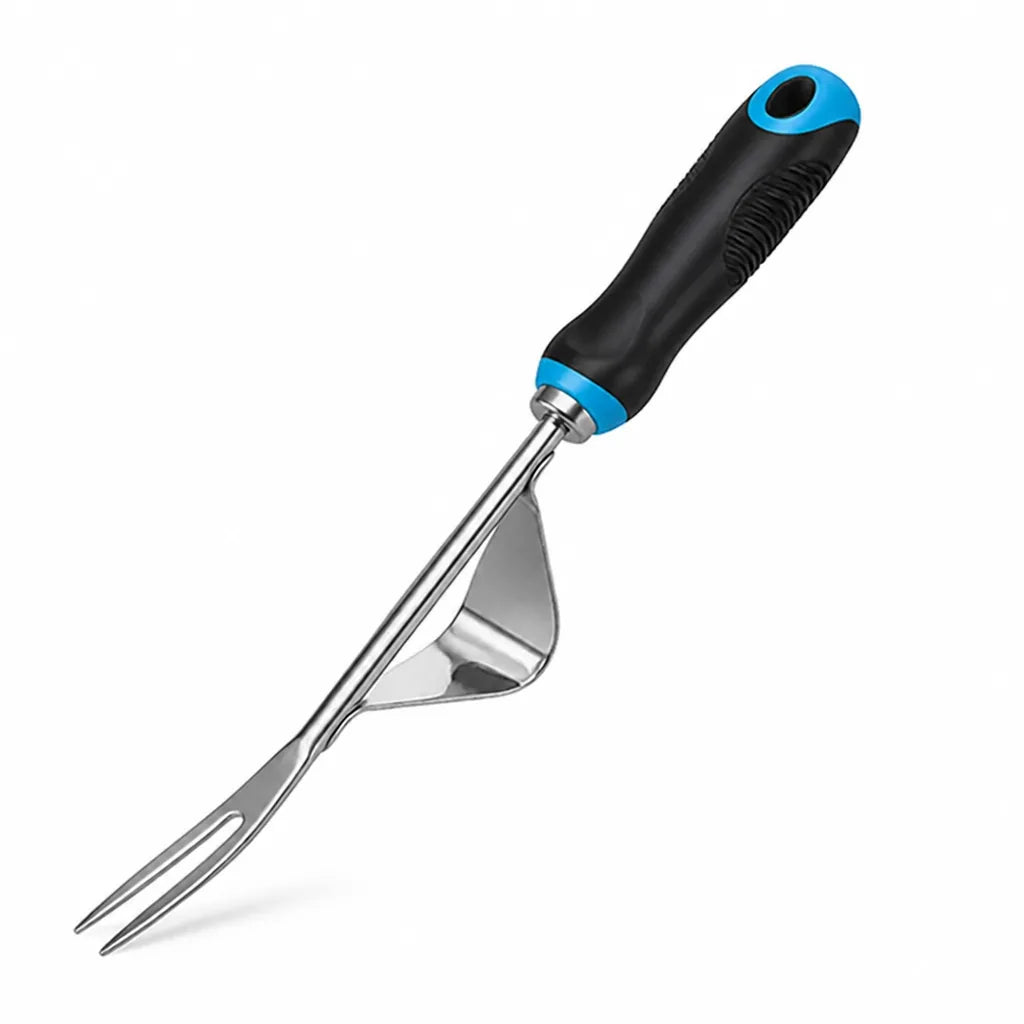 Ergonomic Wood Handle Weed Puller (Non-Slip Grip, Stainless Steel Head)