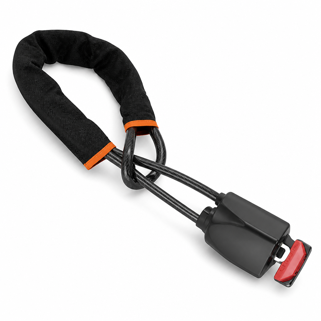 Braided Steel Core PVC-Coated Steering Wheel Lock (Universal Fit)