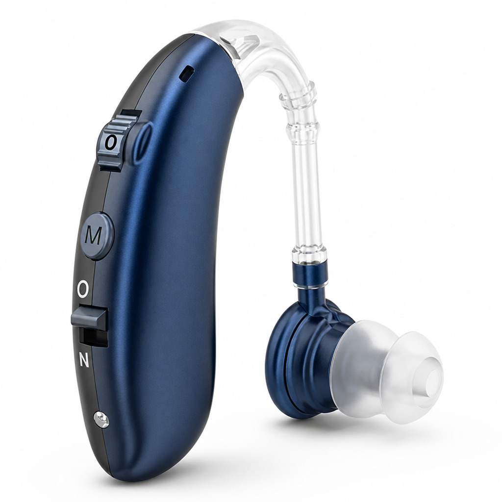 Rechargeable 80-Hour Noise-Cancelling Behind-the-Ear Hearing Aid