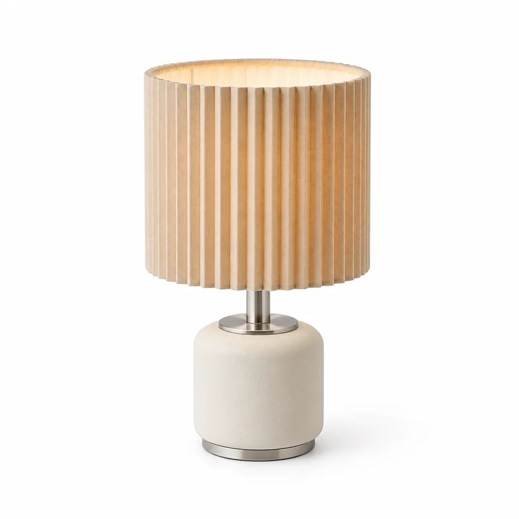 Adjustable Led Pleated Shade Metal Base Table Lamp (3-Color)