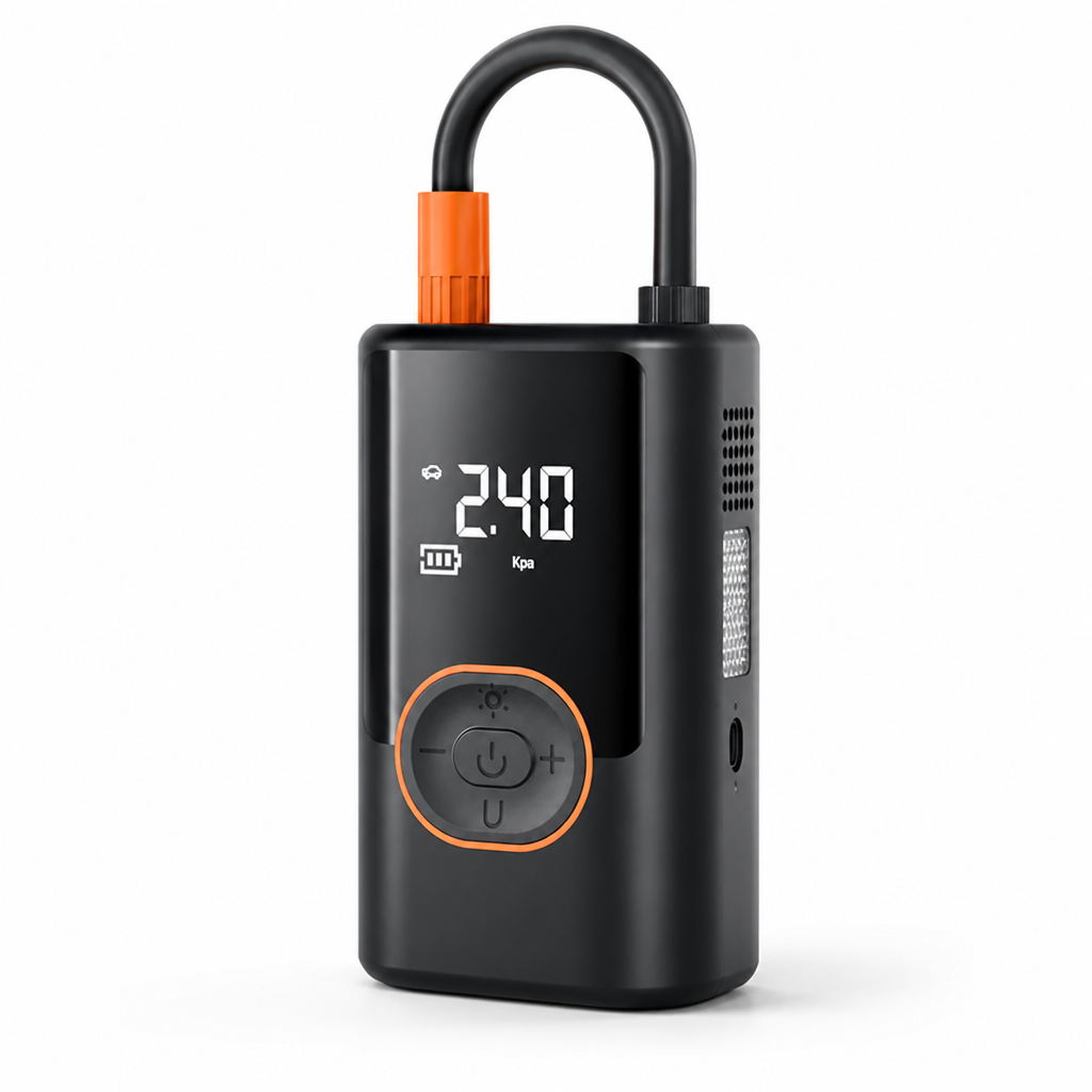 Digital LCD Auto-Shutoff USB-Rechargeable Tire Pump