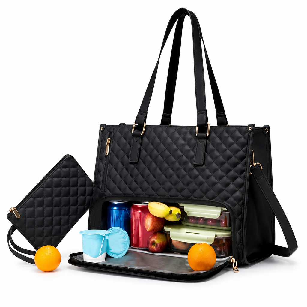 Insulated Leakproof Dual-Compartment Lunch & Laptop Tote