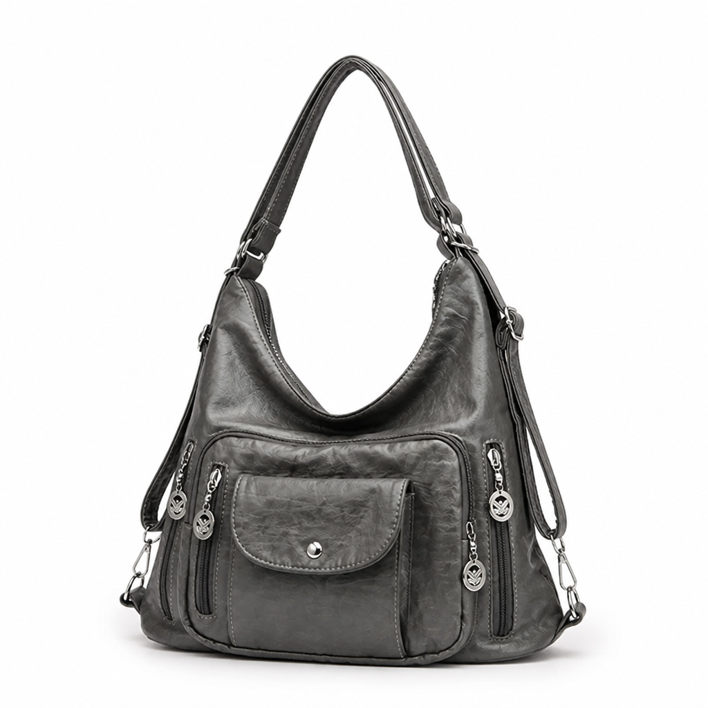 Supple Leather Convertible Tote Bag (Magnetic Closure)