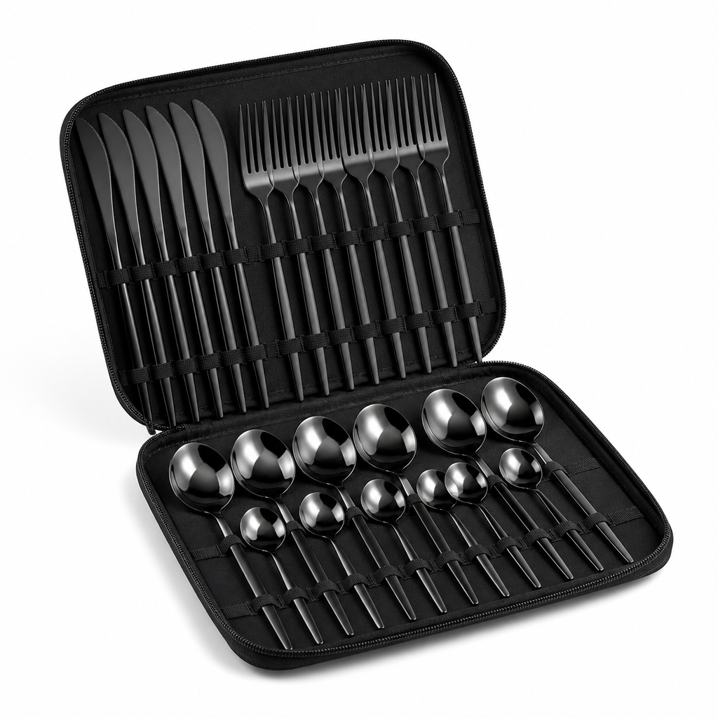 Durable Dishwasher-Safe Stainless Steel Cutlery Set (24-Piece)