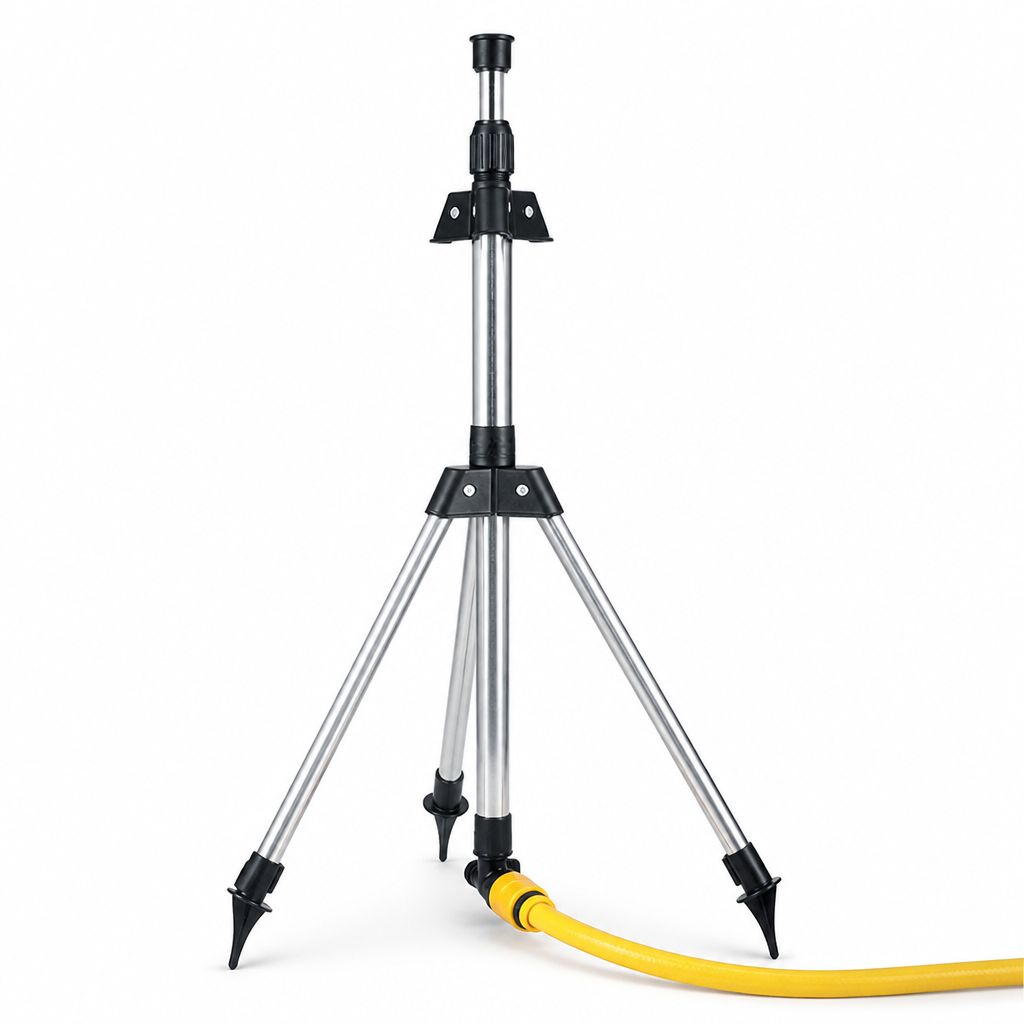 Adjustable 360° Rotating Garden Sprinkler (Stainless Steel Tripod)