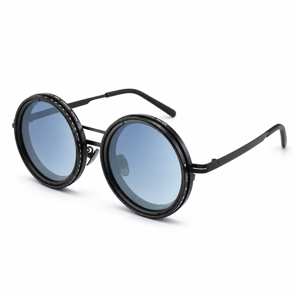 Adjustable-Tint Polarized Acetate Sunglasses (Round Frame)