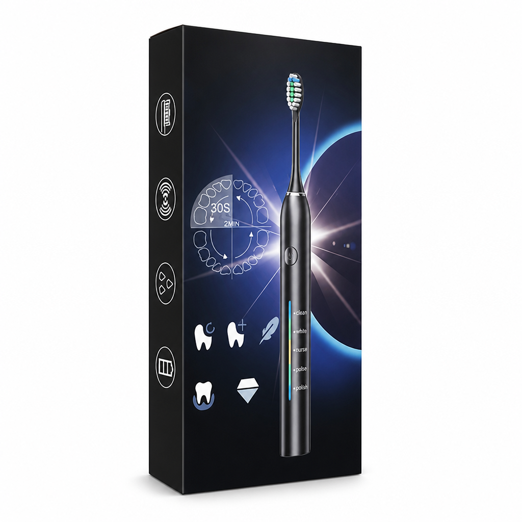 USB Rechargeable IPX7 Waterproof Electric Toothbrush (5 Modes)