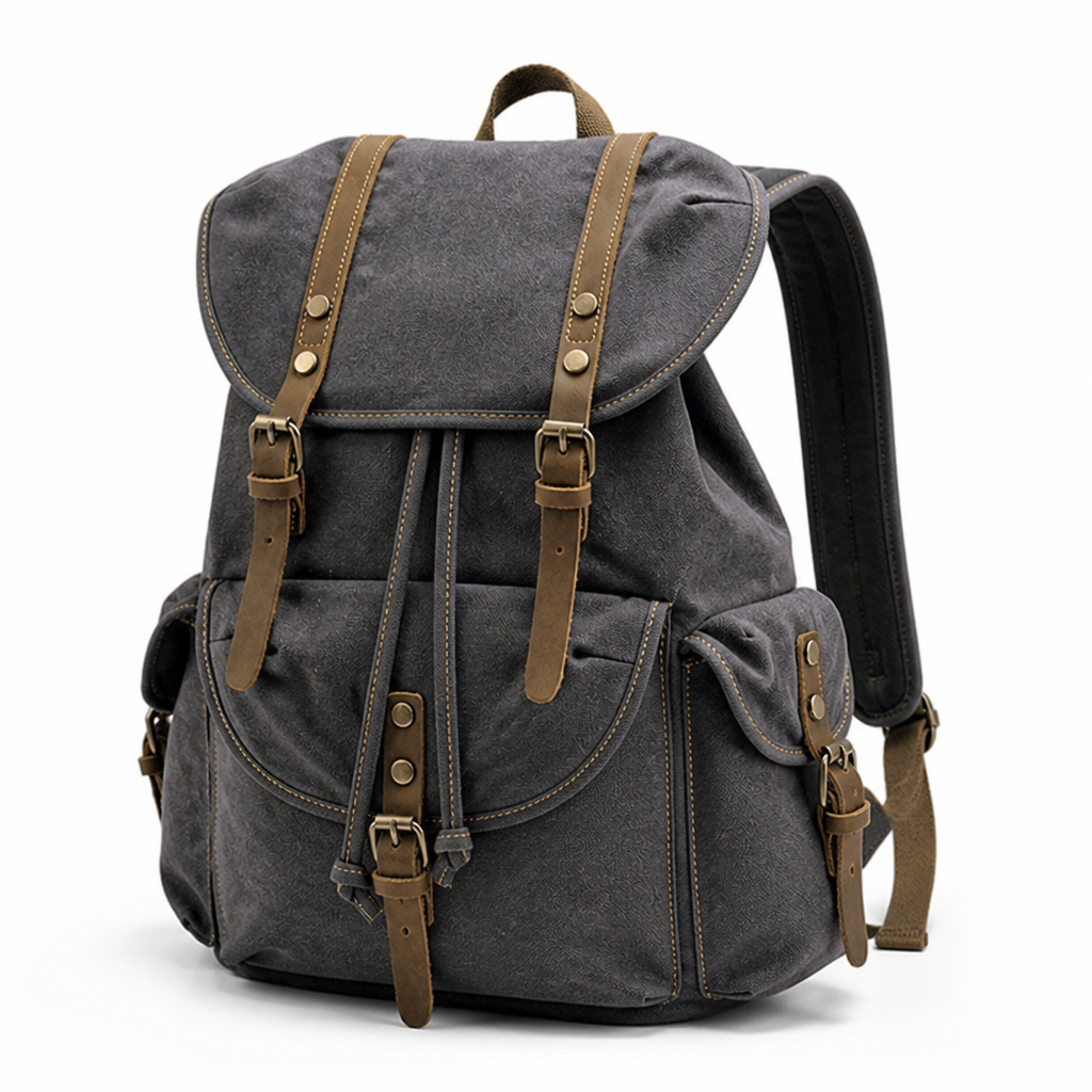Durable Canvas Backpack (Padded Straps & Solid Buckles)