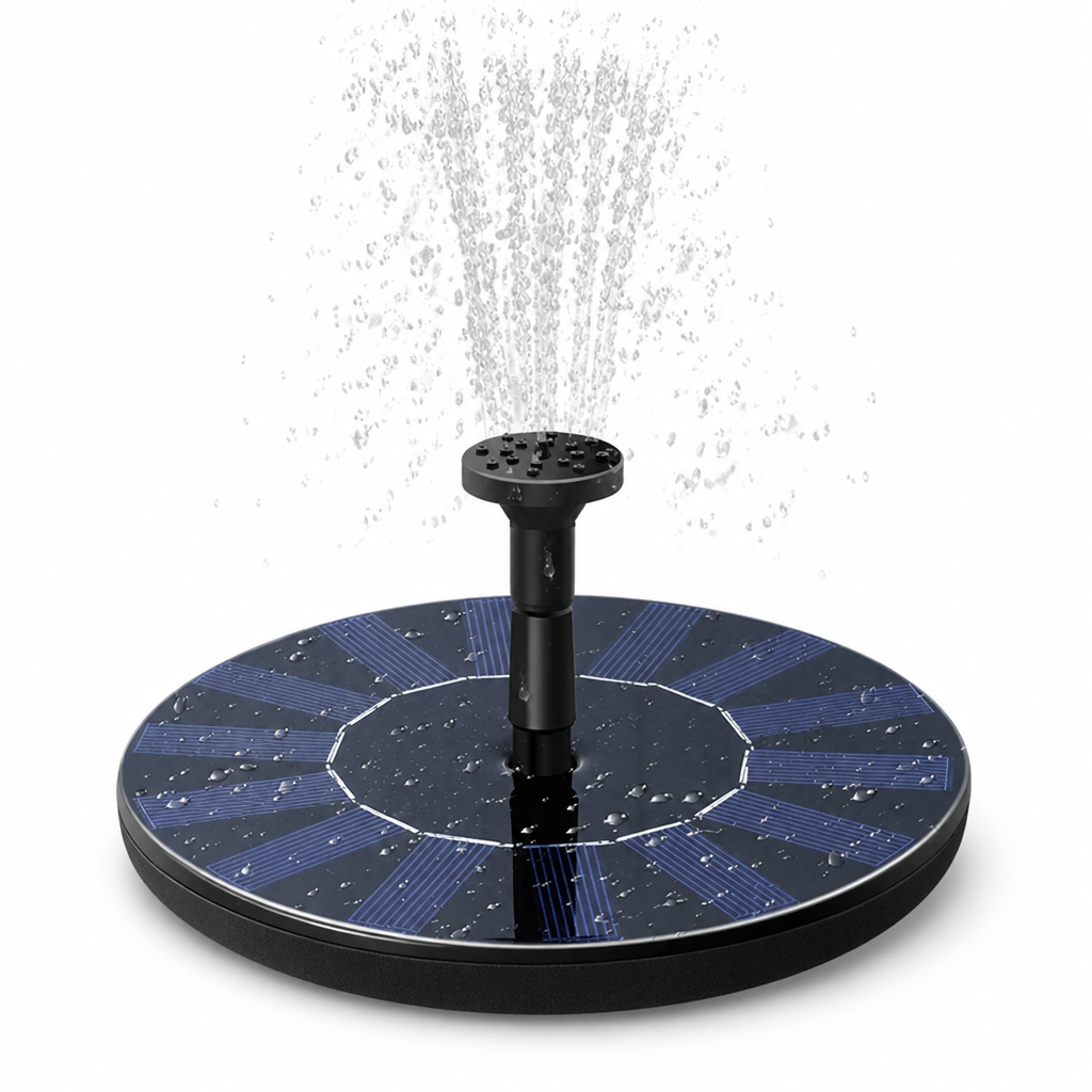 Solar-Powered Floating Fountain (6 Interchangeable Nozzles)