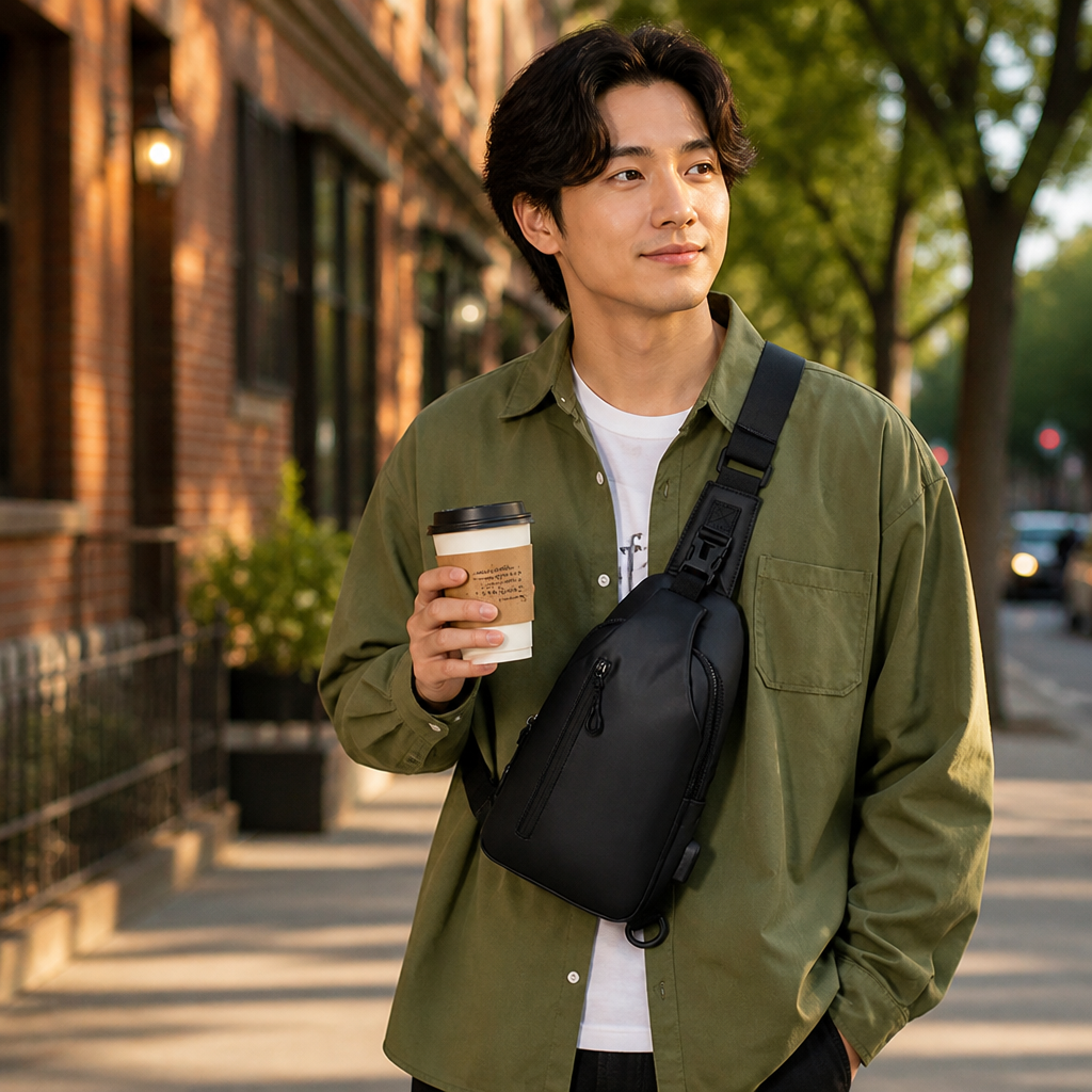 VertaShield™ – Waterproof Crossbody Sling Bag with USB Charging Port
