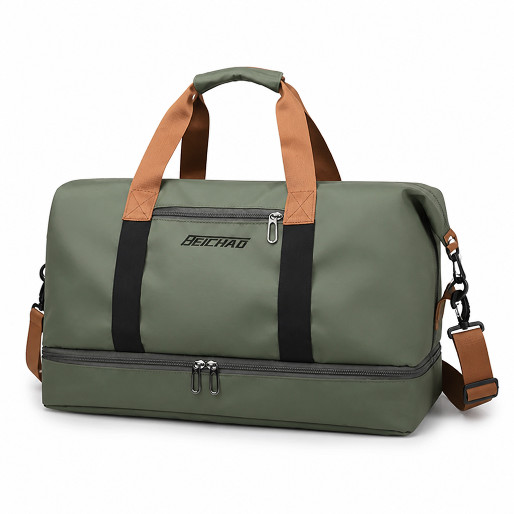 Waterproof Nylon Duffel Bag (Shoe Compartment & Dry-Wet Separation)