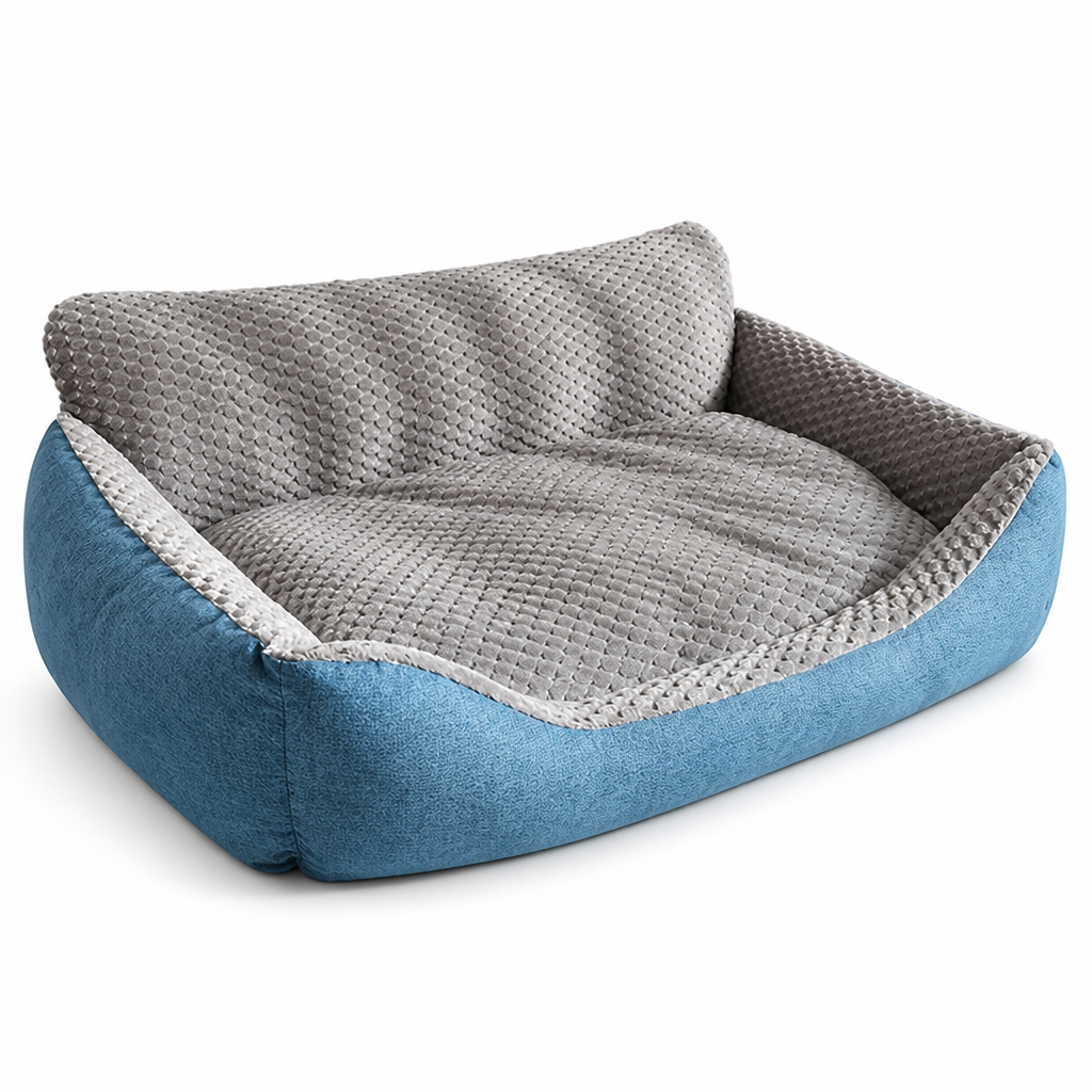Orthopedic Foam Plush Bolster Dog Bed (Removable Washable Cover)