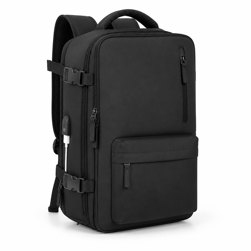 Water-Resistant Shoe Compartment & USB-Charging Travel Backpack (Fits 14-Inch Laptop)