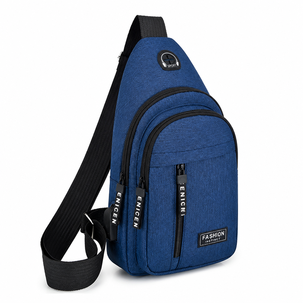 Water-Repellent Anti-Theft Multi-Pocket Chest Bag (With USB Port)