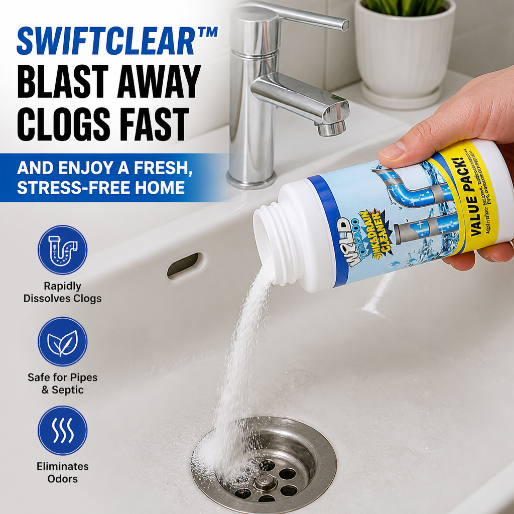 SwiftClear™ — Dissolve Hair, Grease & Gunk Clogs in Minutes Without Wrecking Your Pipes