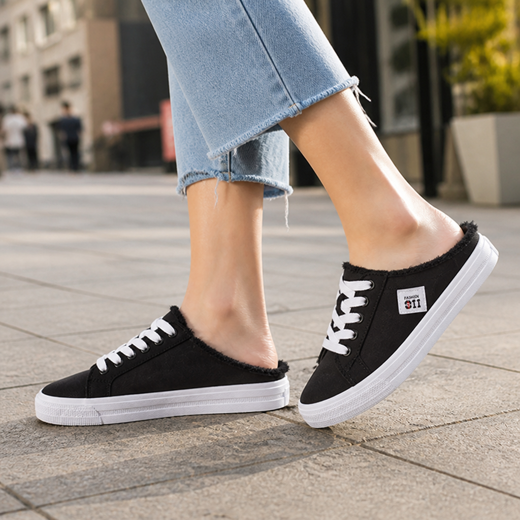VivaStride™ Denim Mule Sneakers — Step Light, Look Fierce, Feel Unstoppable All Day