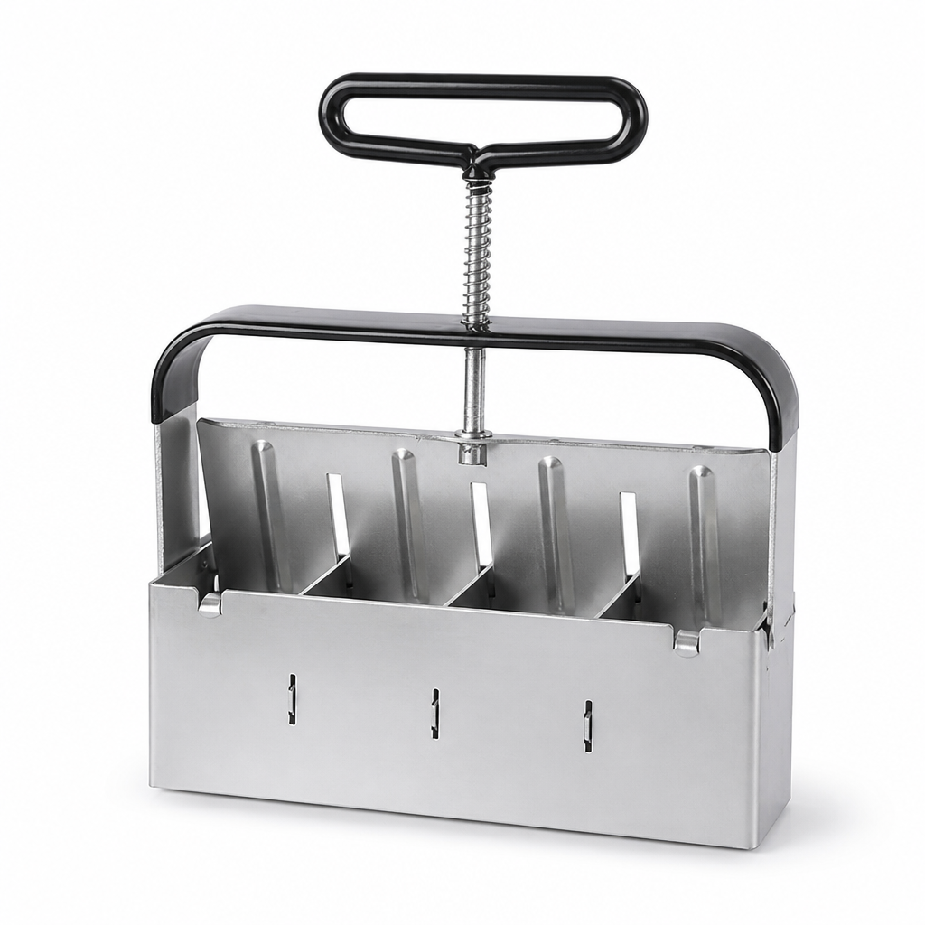 Plastic-Free Stainless Steel Soil Block Press (Interchangeable Inserts)