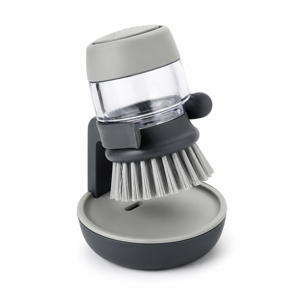 Integrated Refillable Soap Dish Brush (Detachable Drip Stand)
