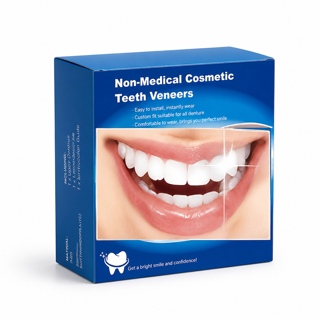 Full-Coverage Realistic Upper & Lower Denture Set (3-Piece Set)