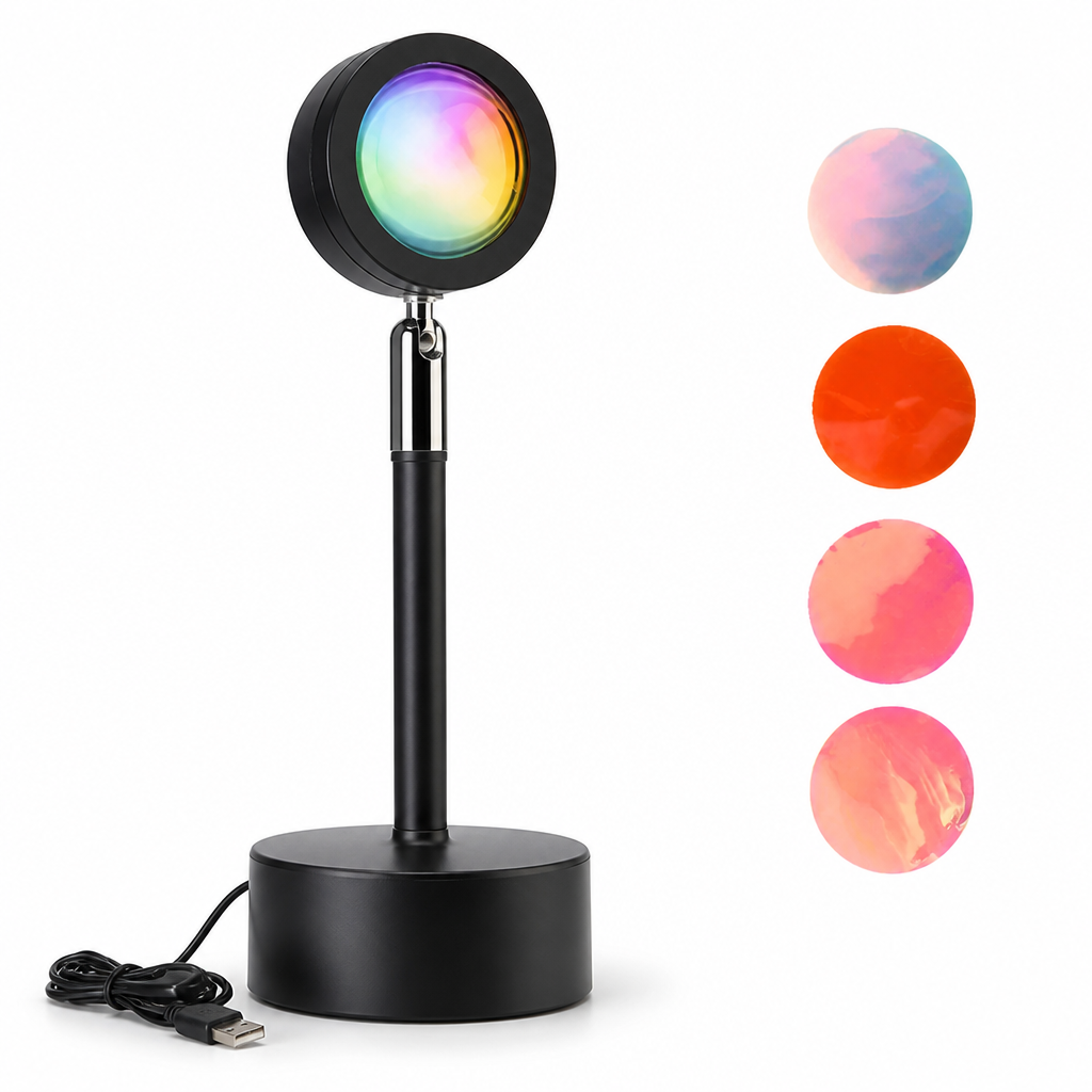 Multi-Color 90° Adjustable USB-Powered Sunset Lamp
