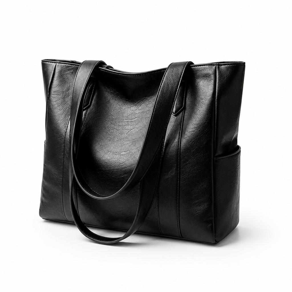 Smooth PU Leather Vintage Shoulder Bag (Spacious, Adjustable Strap)
