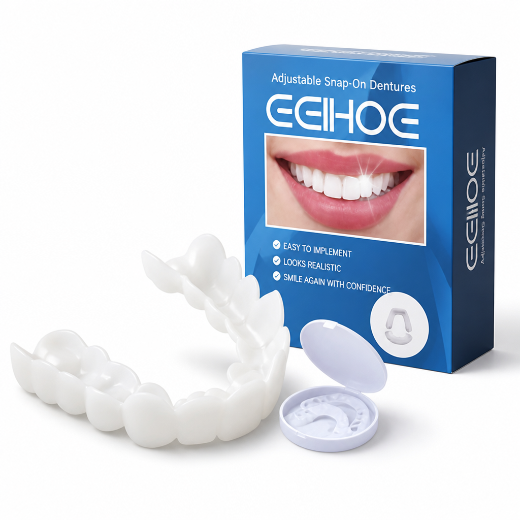 Adjustable Snap-On Dentures (No Adhesive)