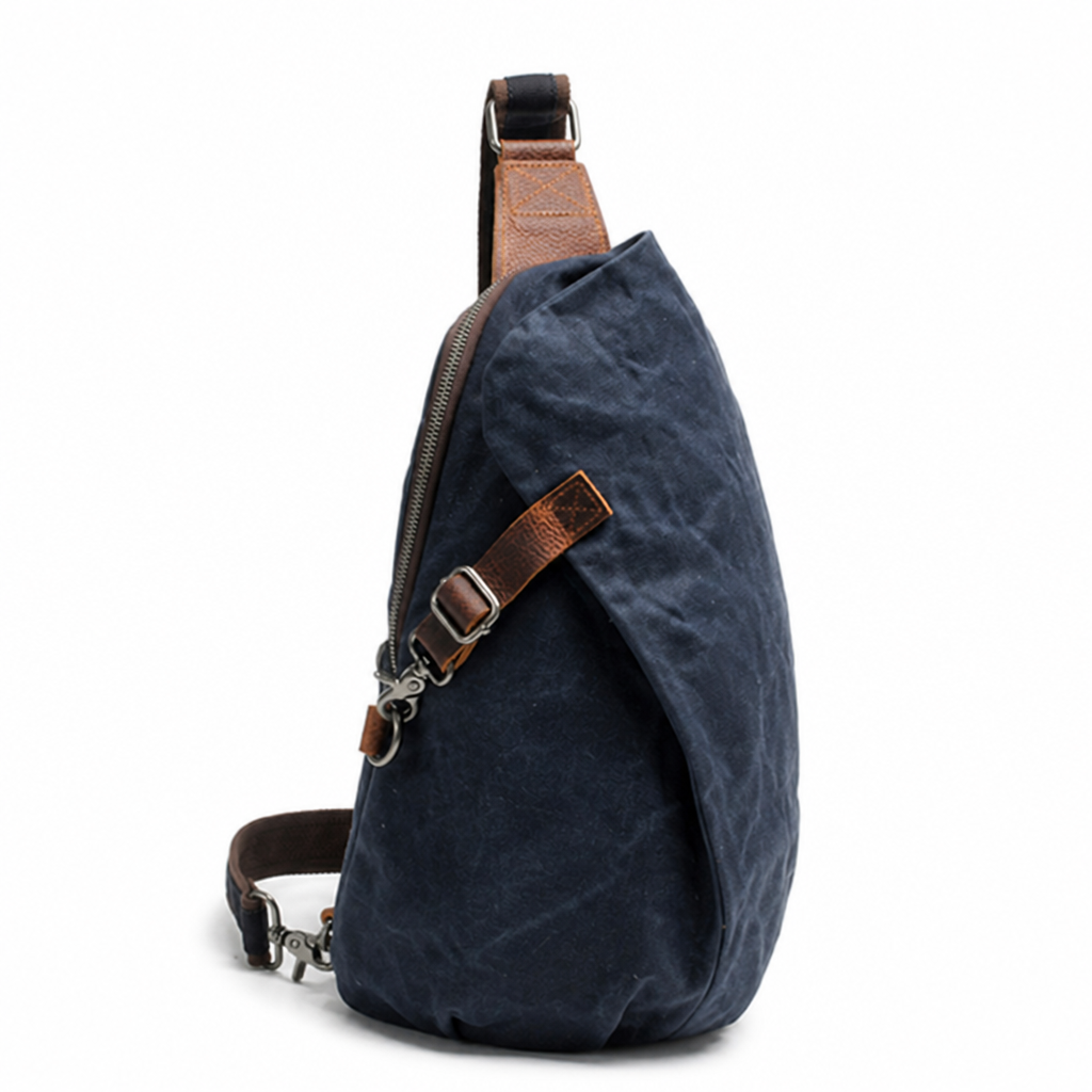 Water-Resistant Waxed Canvas Anti-Theft Crossbody Bag