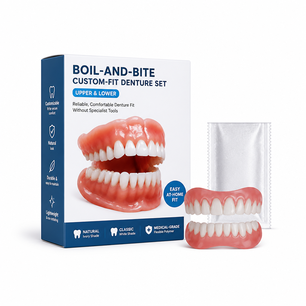 Boil-And-Bite Custom-Fit Denture Set (Upper & Lower)