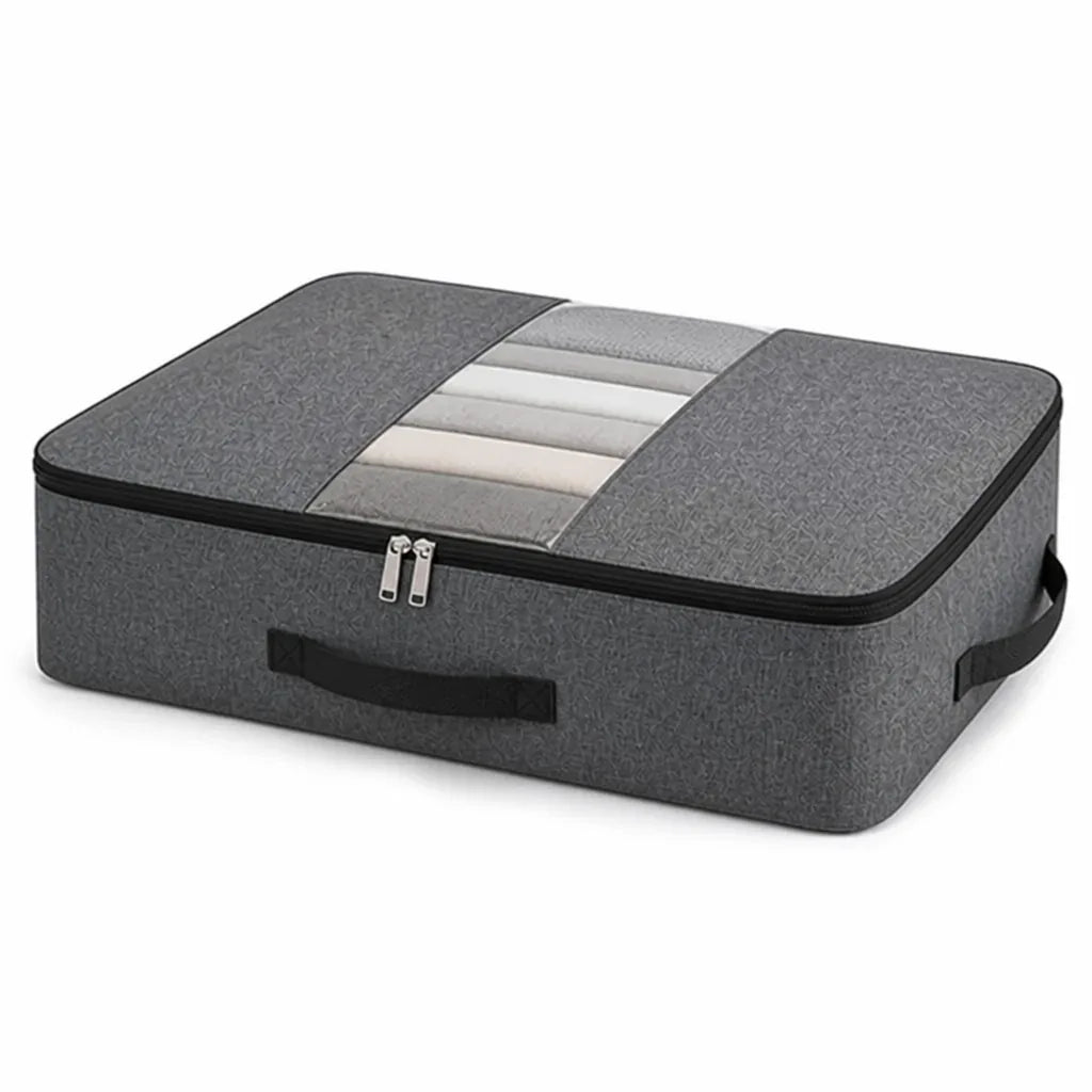 Transparent Window Underbed Storage Bag With Metal Zipper