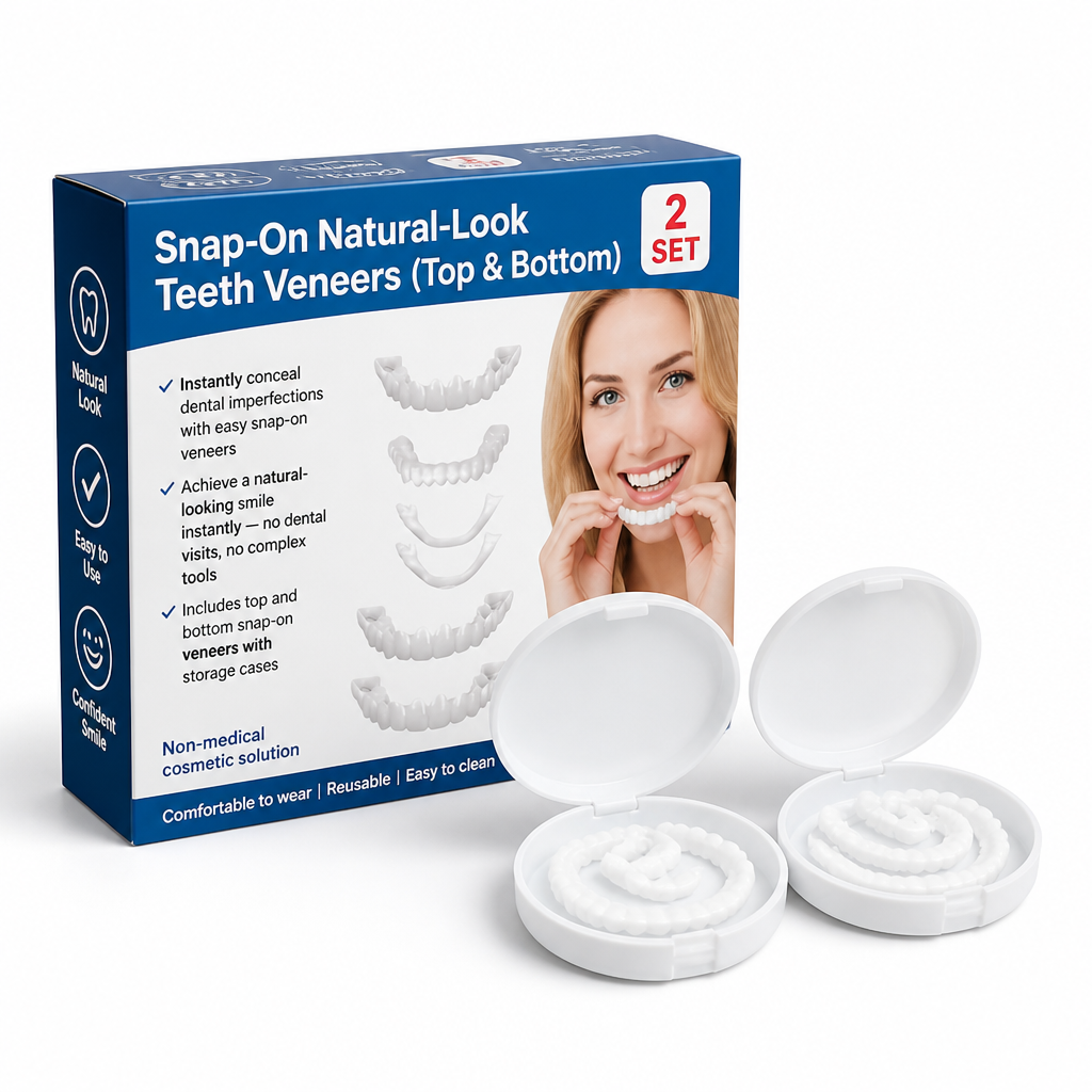 Snap-On Natural-Look Teeth Veneers (Top & Bottom)