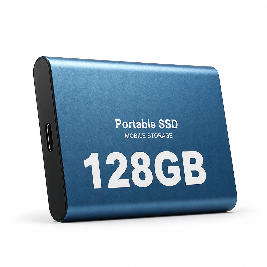 High-Speed USB-C Shockproof Aluminum External SSD (128GB)
