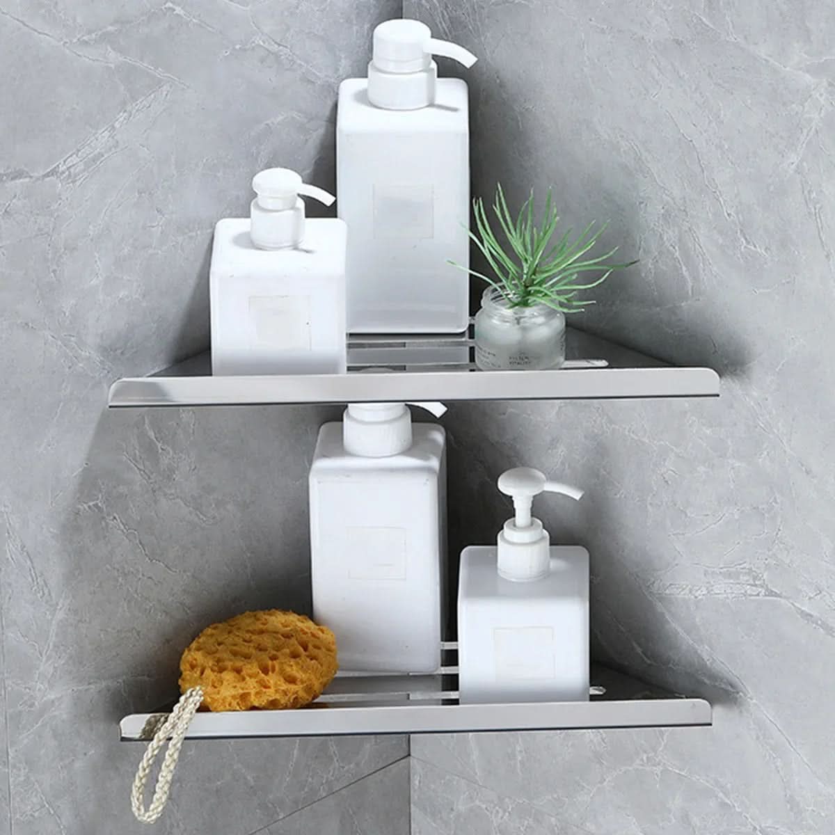 Corner Shower Shelf Organizer in Stainless Steel