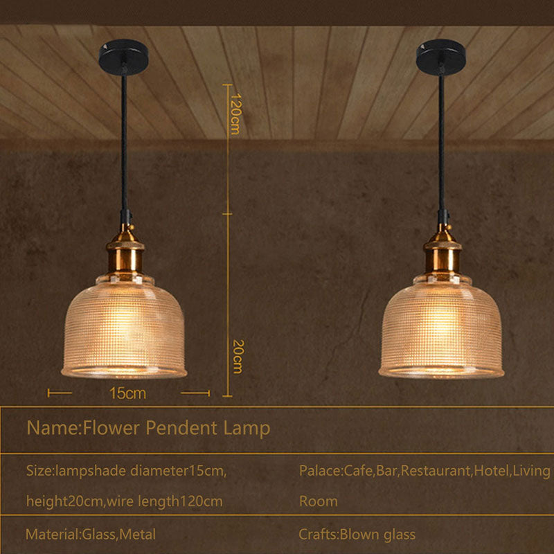 Vintage Glass Pendant Light Hanging