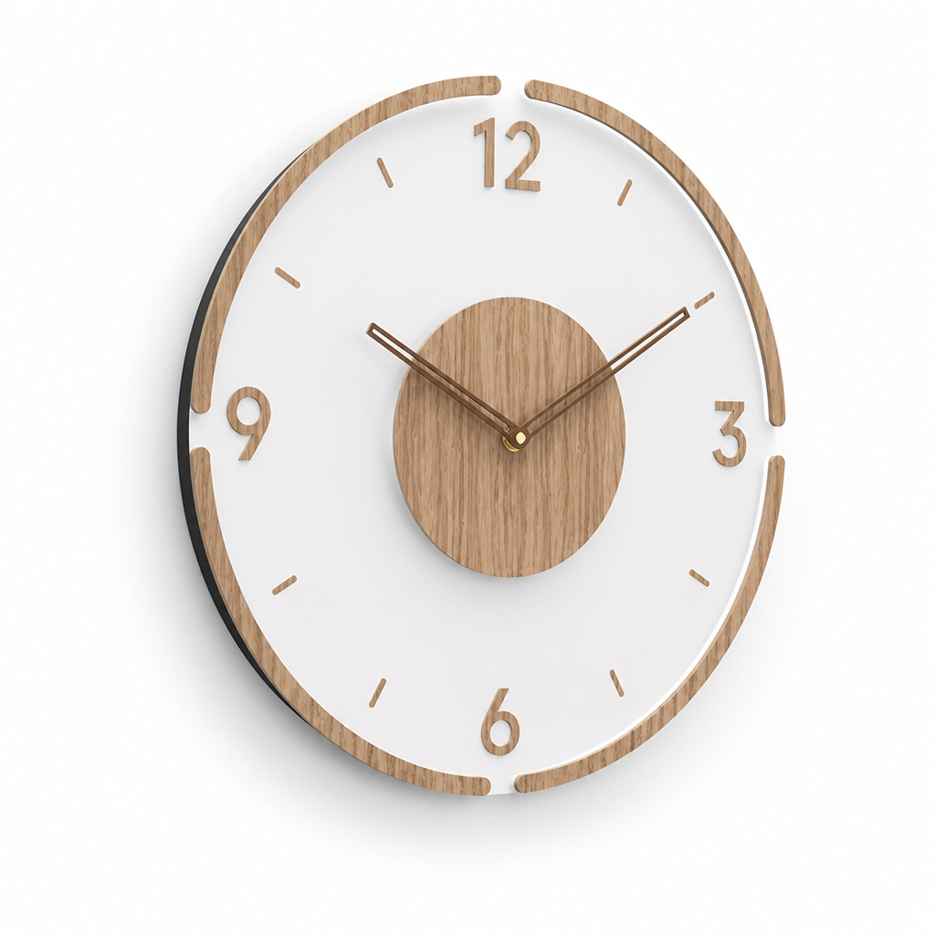 Minimalist Solid Wood Silent Quartz Wall Clock