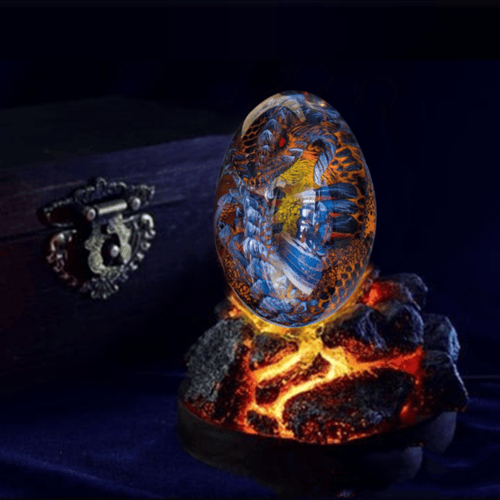 Crystal Dragon Egg with Intricate Dragon Figurine Inside