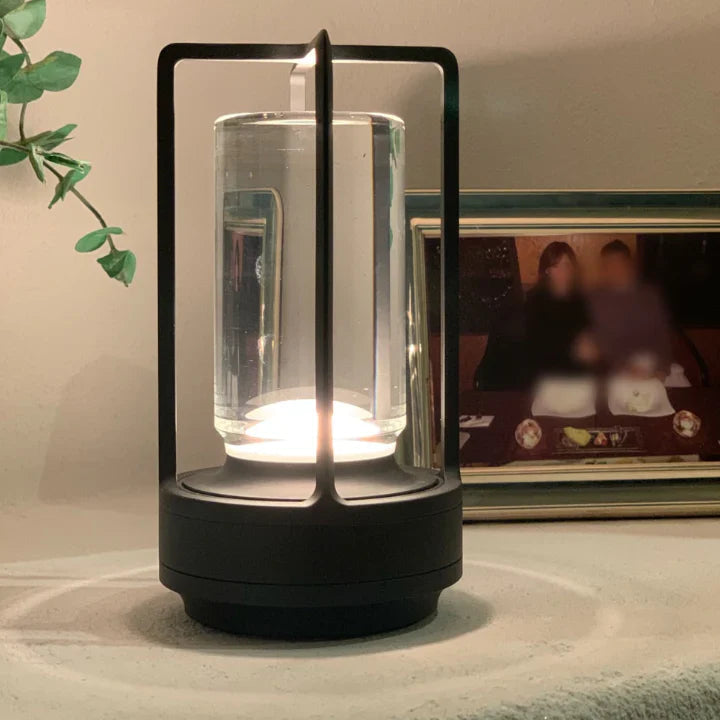 Lumiere Lantern Cordless Crystal Desk Lamp