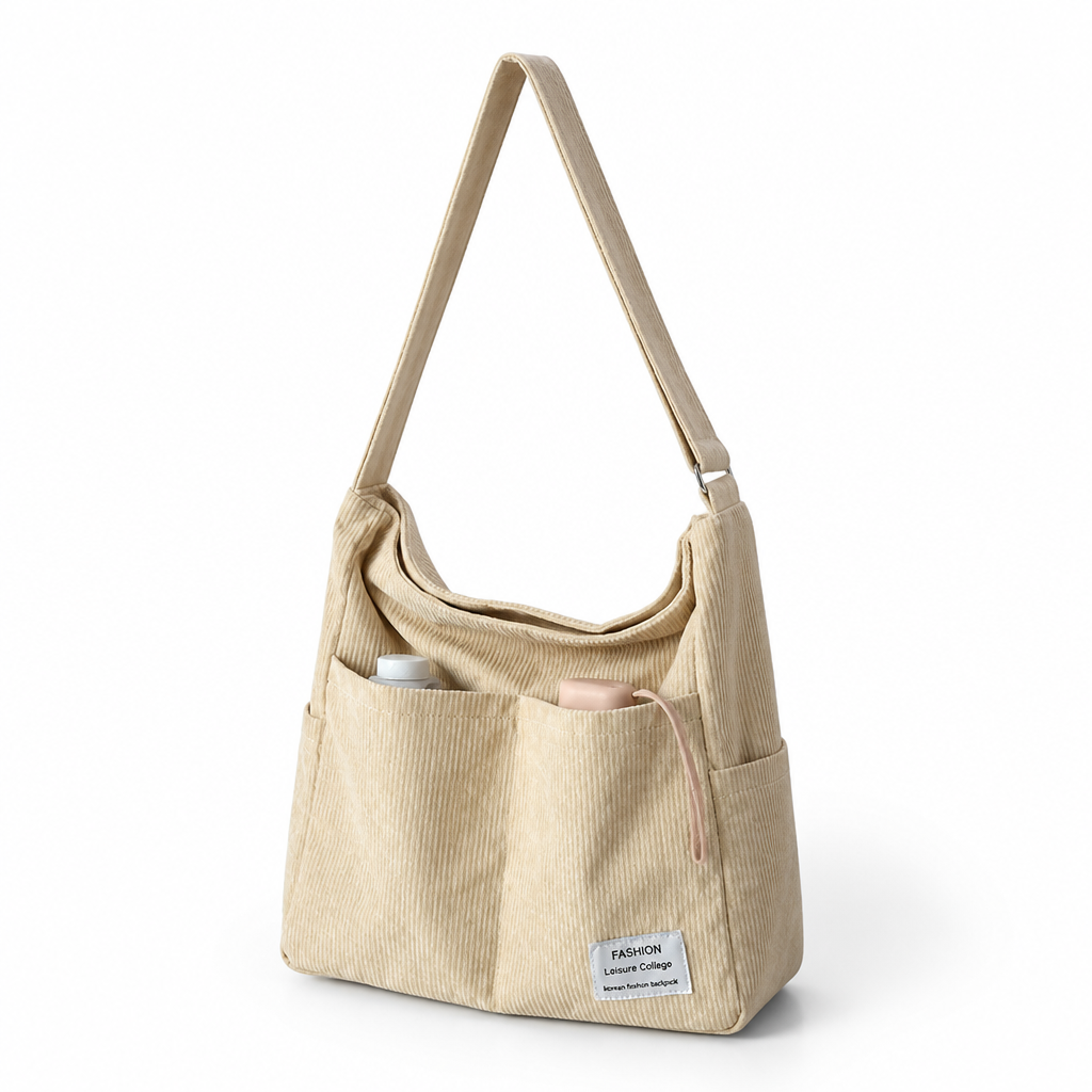 Durable Canvas & Adjustable Leather Strap Crossbody Bag