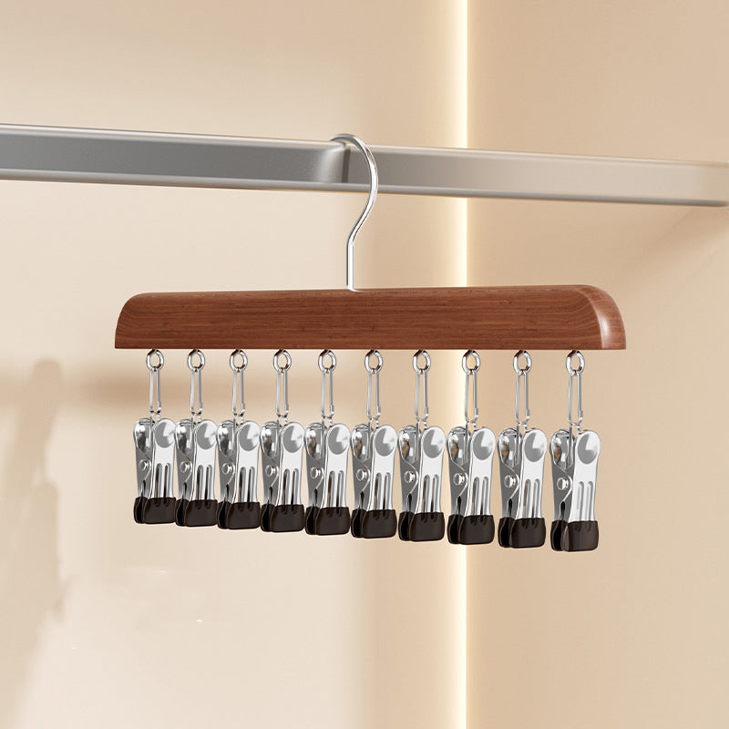 Wooden Clip Hanger for Closet Organization – Rotating Design