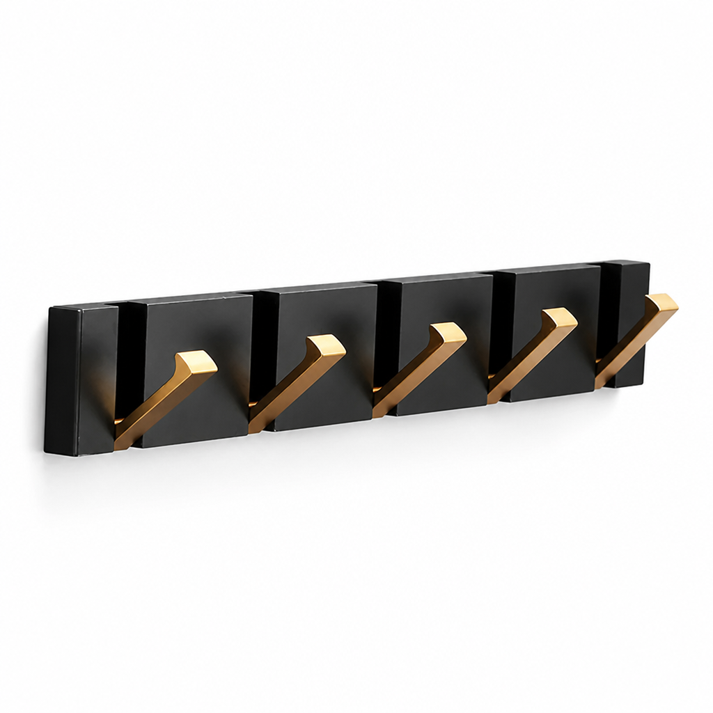 Space-Saving Foldable Aerospace Aluminum Wall Hook (2–6 Hooks)