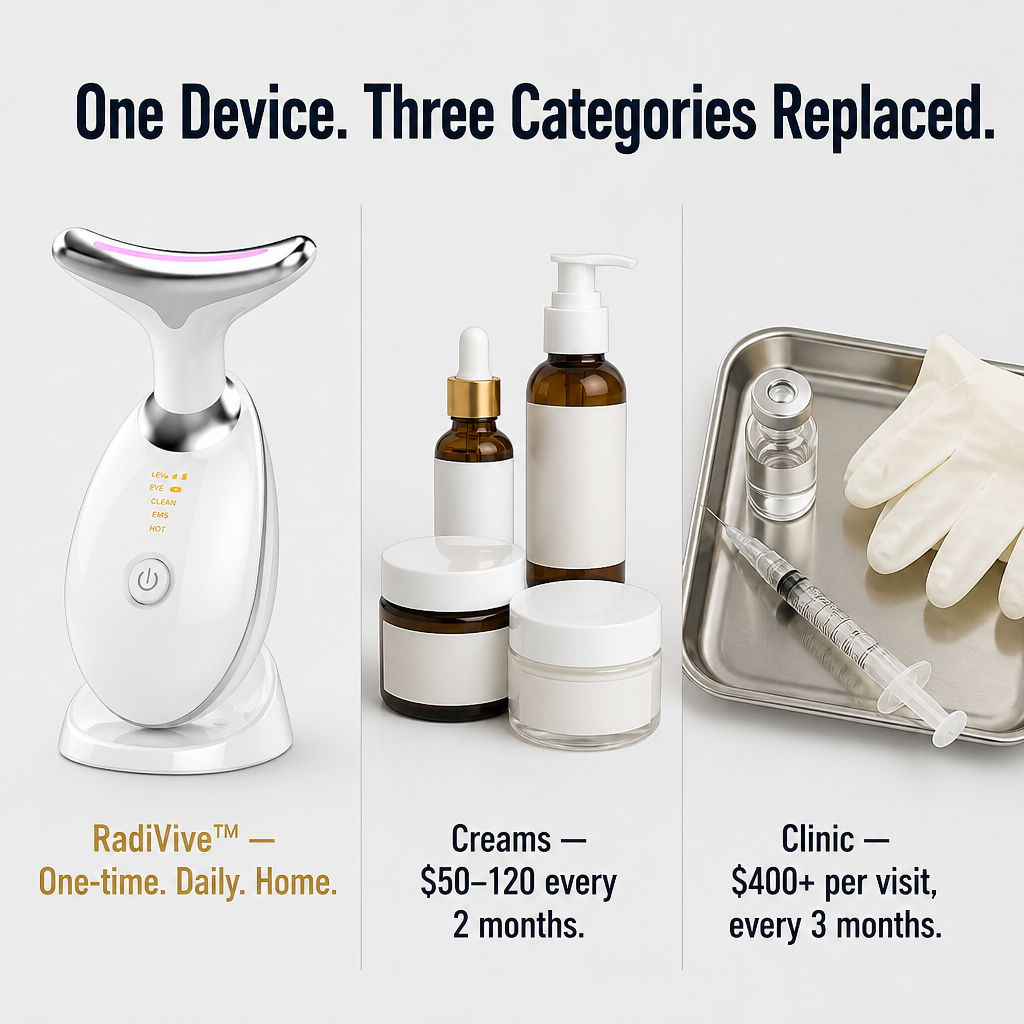 RadiVive™ — Smooth Tech-Neck Wrinkles and Lift Sagging Jawlines in 10 Minutes Daily