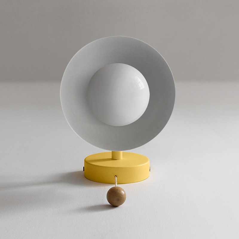Wall Lamp with Wood Accent and Pull Cord – Scandinavian Style
