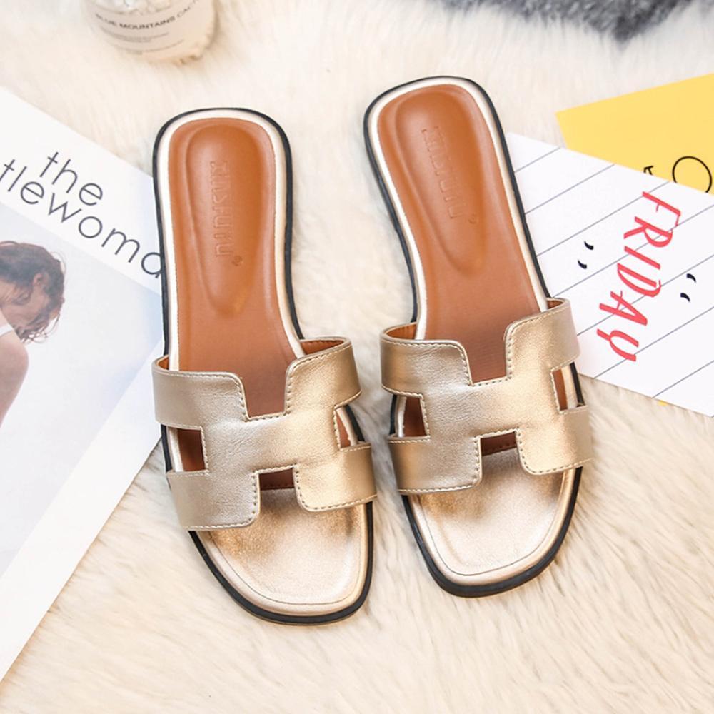 Soft Flat Sandals with H-Strap for Women – Comfortable Slippers for Home and Beach