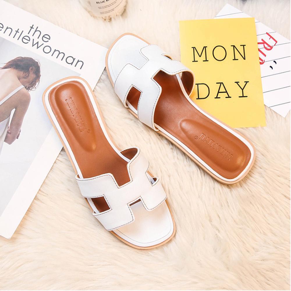 Soft Flat Sandals with H-Strap for Women – Comfortable Slippers for Home and Beach