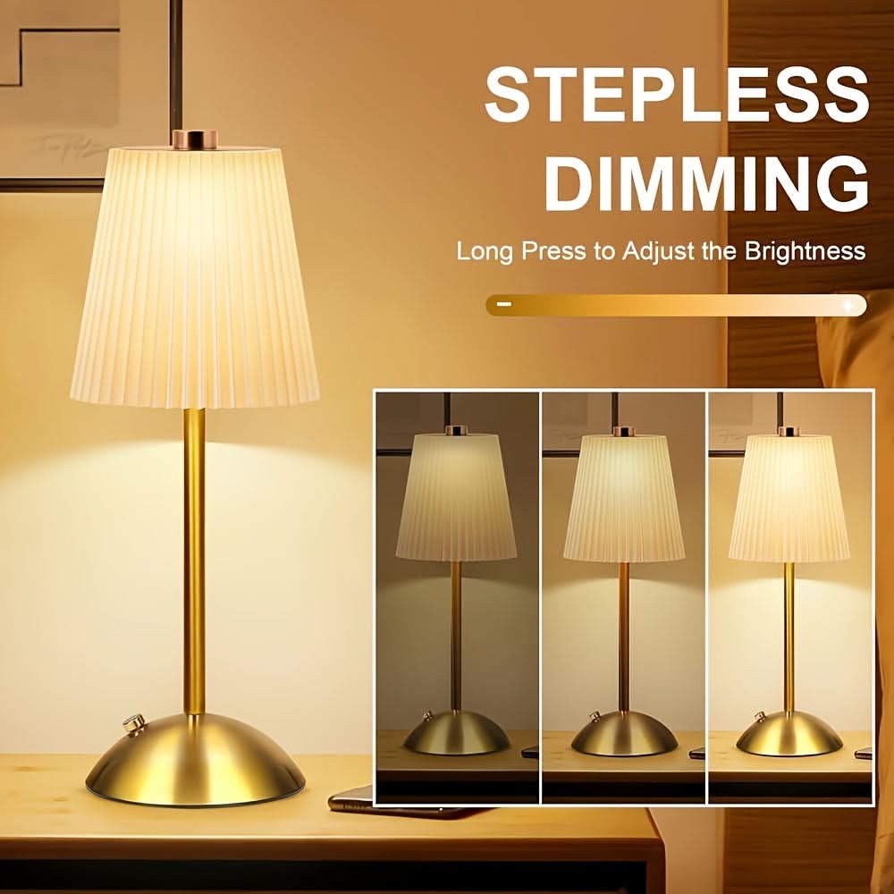 Rechargeable LED Table Lamp Set with Touch Control - 3 Color Modes