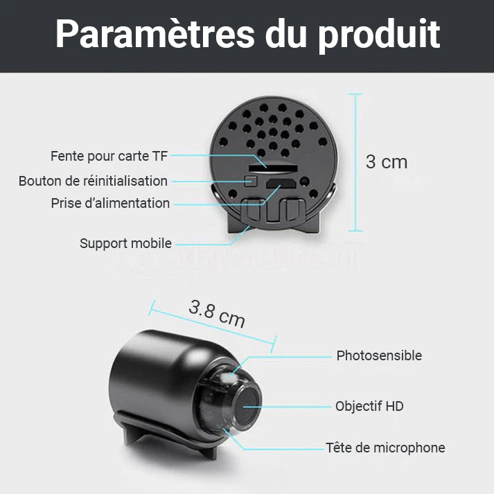 4K HD Mini Security Camera with Wide-Angle Lens and Storage Features