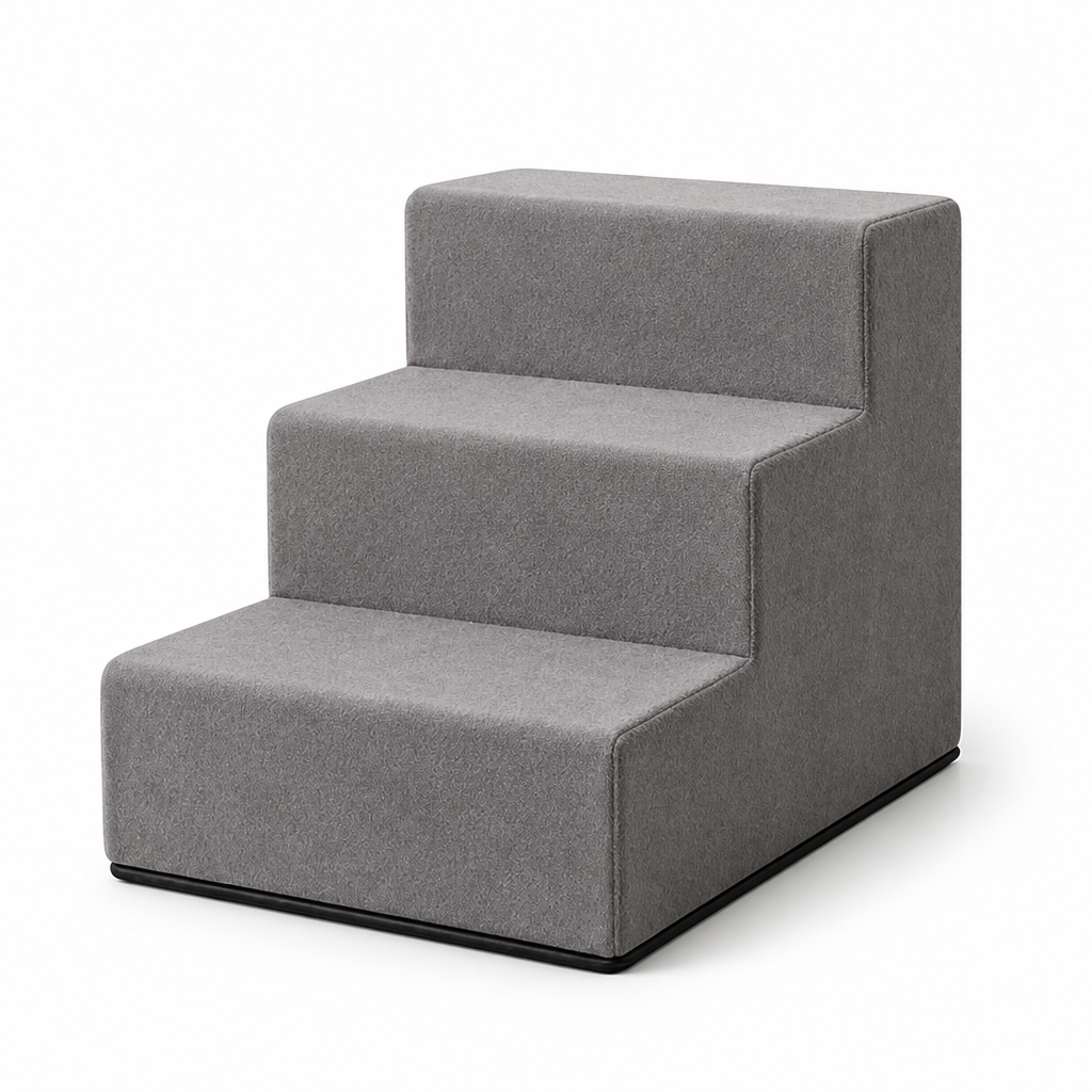Non-Slip Velvet Foam Pet Stairs (3-Step)