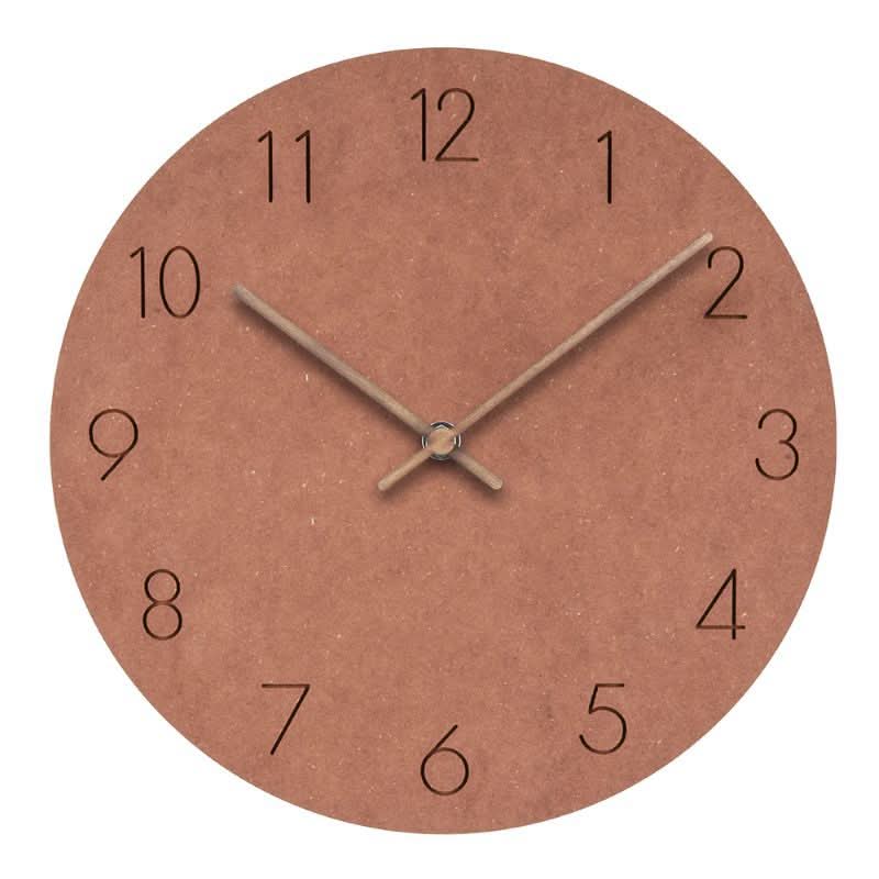 Scandinavian Style Wall Clock – MDF Frame with Walnut Clock Hands